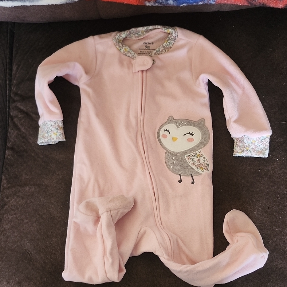 Carter's Pink Owl Print Footie